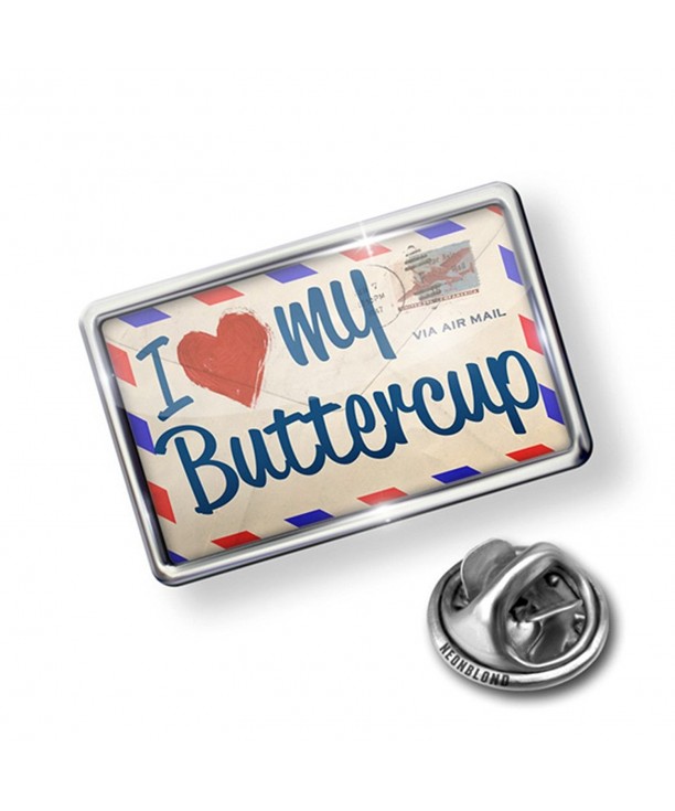 Pin Love Buttercup Vintage Letter