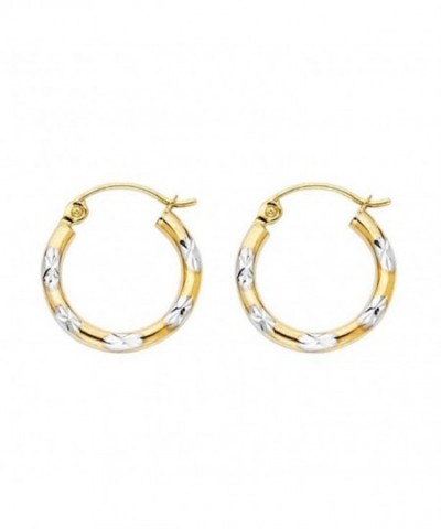 Womens Tone Diamond Earrings Diameter