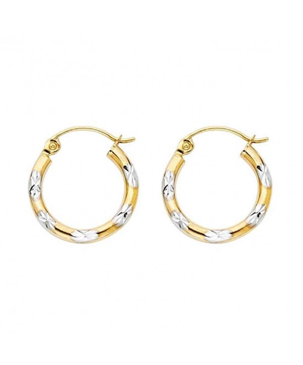 Womens Tone Diamond Earrings Diameter
