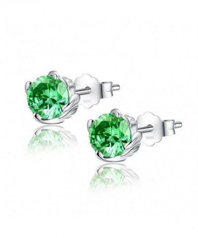 Sterling Simulated Birthstone Earrings Zirconia