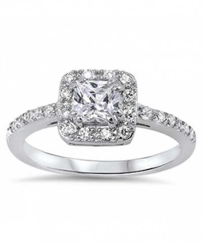Sterling Princess Zirconia Solitaire Engagement