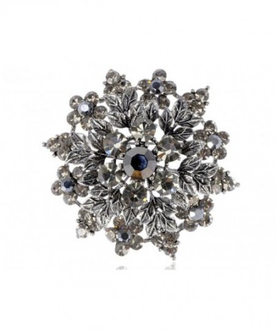 Alilang Womens Gunmetal Rhinestones Snowflake