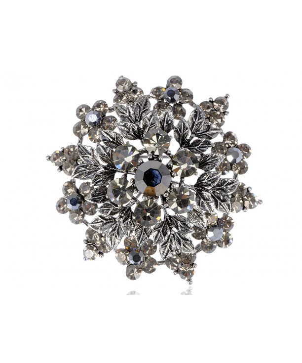 Alilang Womens Gunmetal Rhinestones Snowflake