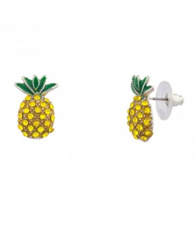 Lux Accessories Cocktail Pineapple Earrings
