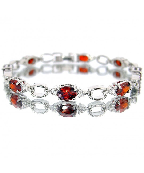 Ruby Color Silver Bracelet BC411