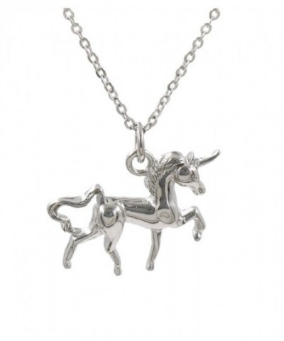 Womens Sterling Unicorn Pendant Necklace