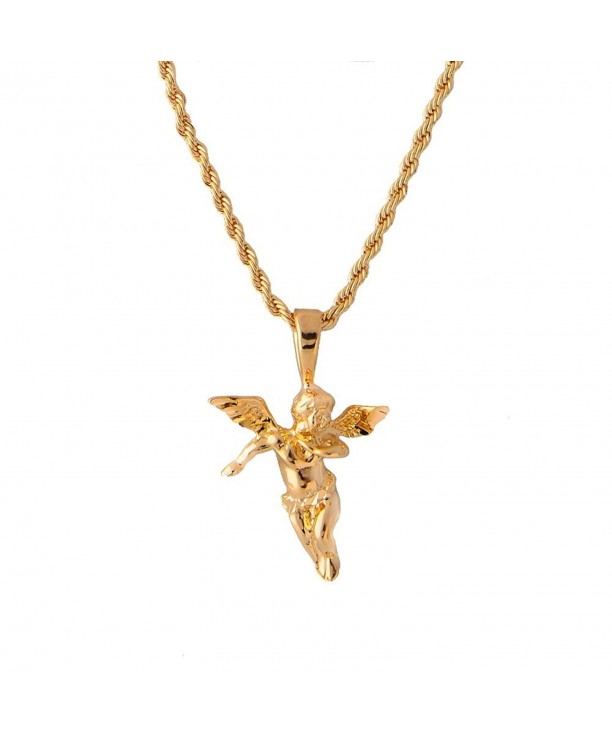 Yellow Cherub Guardian Angel Necklace