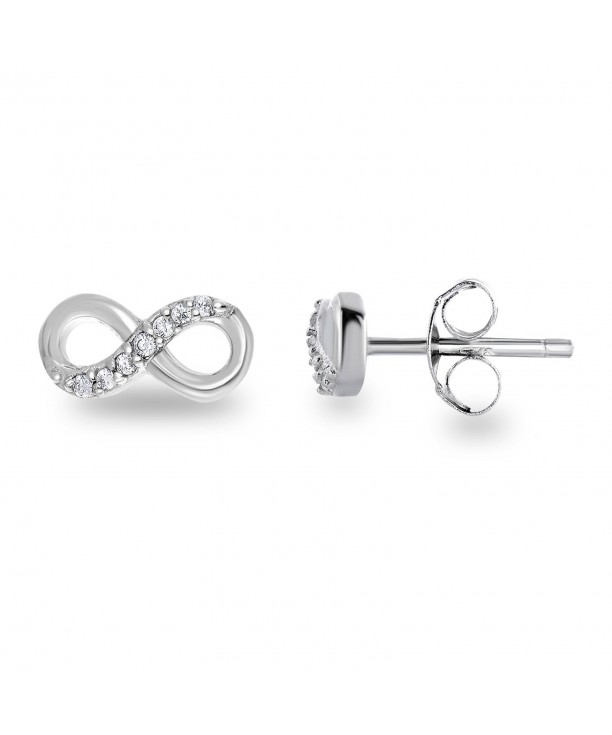 Rhodium Sterling Zirconia Infinity Earrings