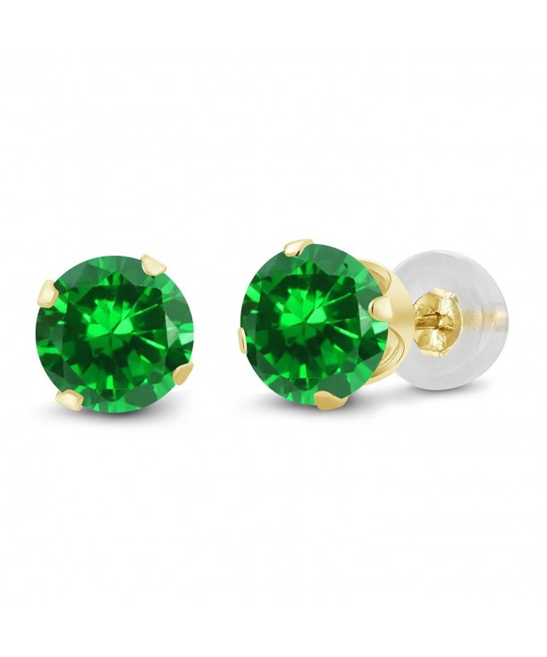 Yellow Simulated Emerald Womens Earrings