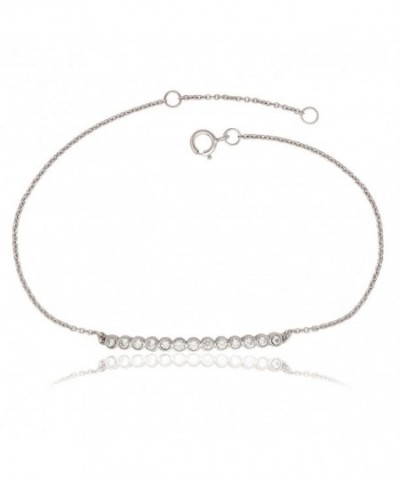 Sterling Silver Extension Bezel Set Bracelet