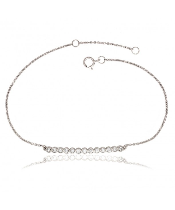 Sterling Silver Extension Bezel Set Bracelet