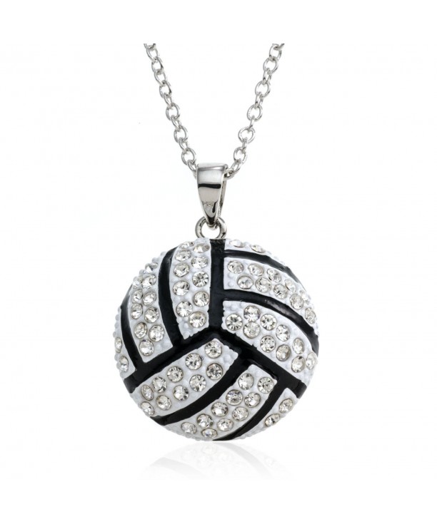 PammyJ Crystal Volleyball Pendant Necklace