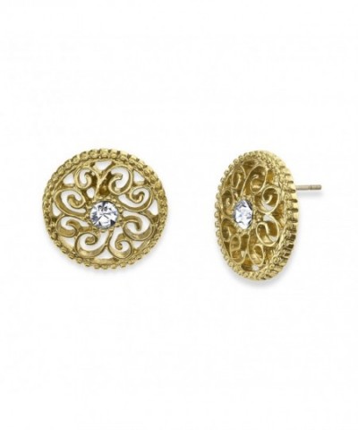 1928 Jewelry Gold Tone Filigree Earrings