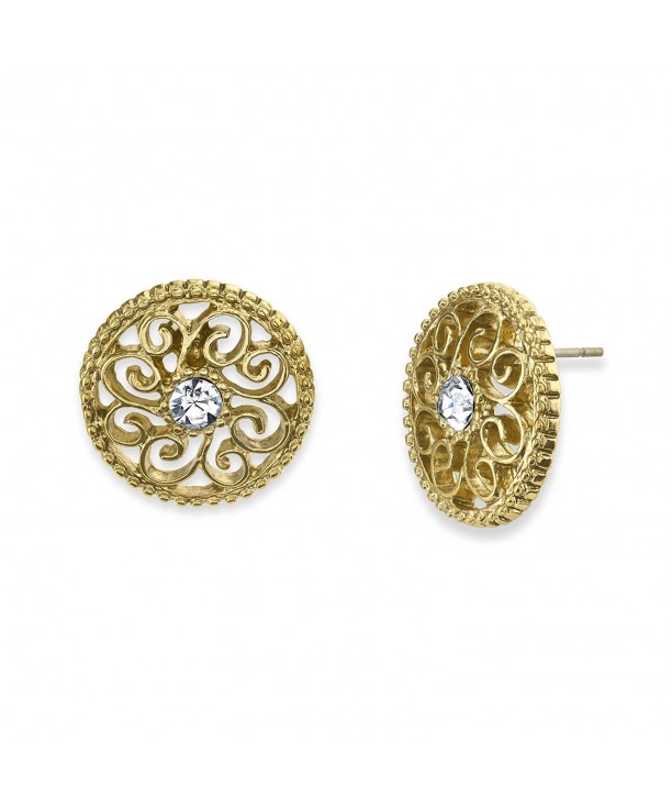 1928 Jewelry Gold Tone Filigree Earrings