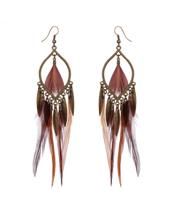 Personality Exaggerated European Feather Earrings