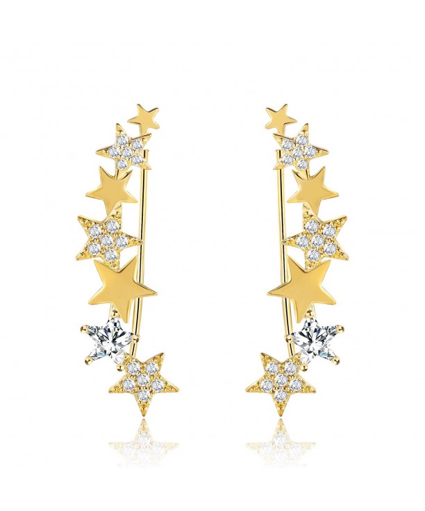 Mevecco Crawler Climber Earrings Jewelry Star4 GD