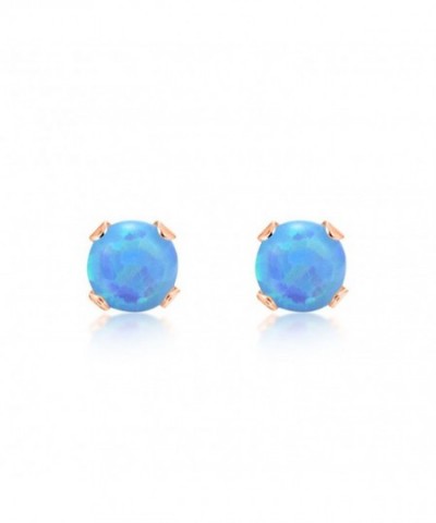 Round Baby Blue Simulated Earrings
