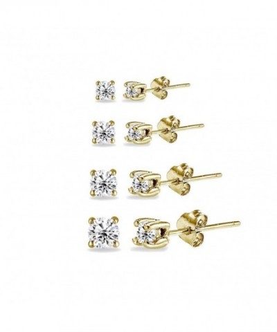 Yellow Flashed Sterling Zirconia Earrings