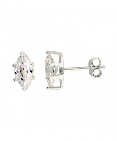 Sterling Silver Zirconia Marquise Earrings