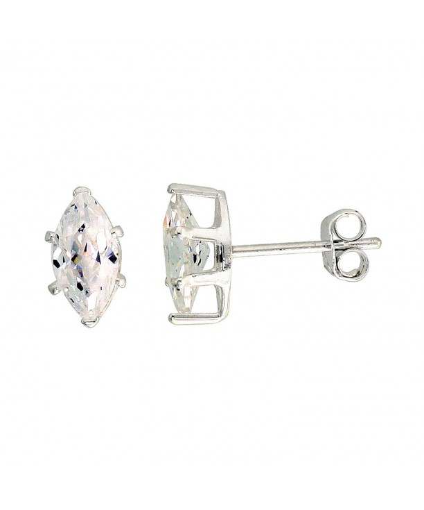 Sterling Silver Zirconia Marquise Earrings