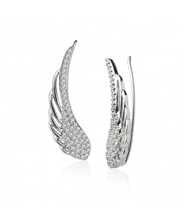 Sterling Zirconia Crawler Climber Earrings