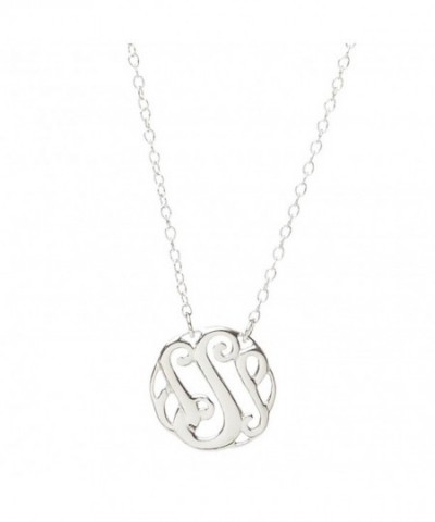 Silver Heron Monogram Necklace Sterling