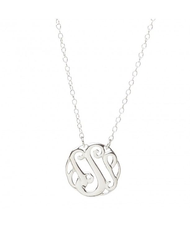 Silver Heron Monogram Necklace Sterling