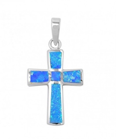 Cross Created Sterling Silver Pendant