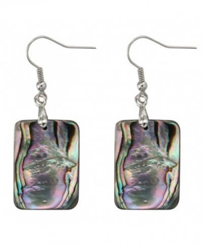 Natural Double faced Abalone Rectangle Earrings