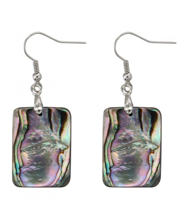 Natural Double faced Abalone Rectangle Earrings
