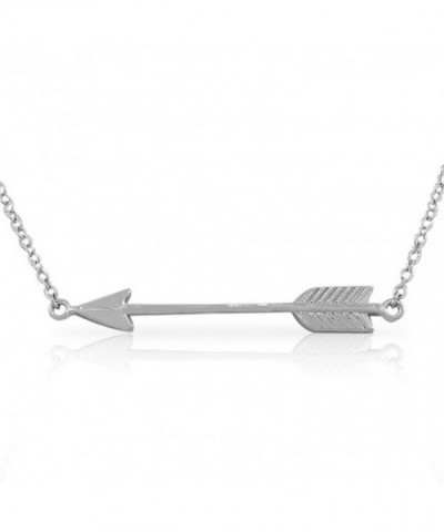 Sterling Classic Horizontal Sideways Necklace