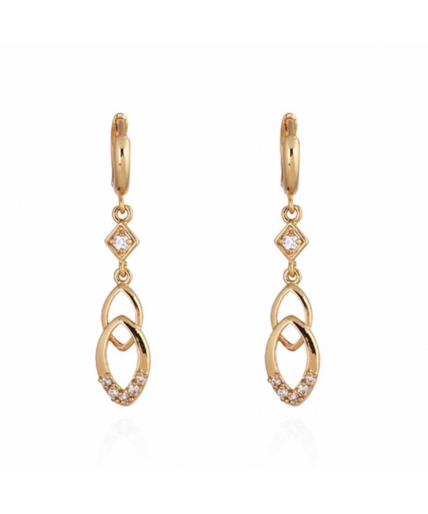 YAZILIND Hollow Plated Zirconia Earrings