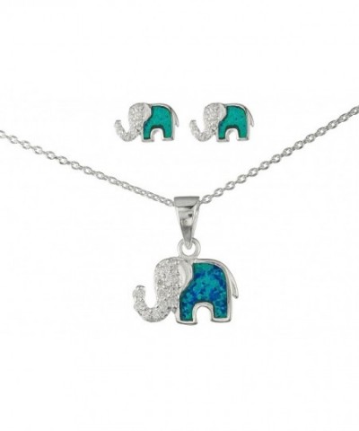 Sterling Elephant Necklace Turquoise I 2760