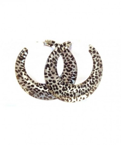 Leopard Spot Earrings Silver Hoops
