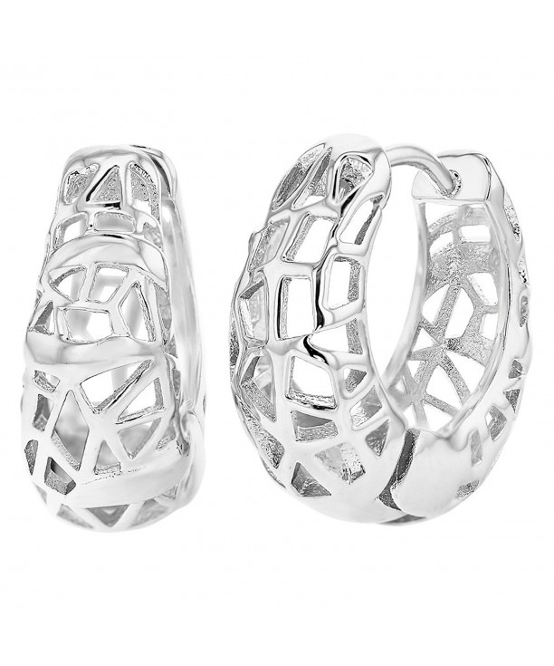 Rhodium Abstract Geometric Openwork Earrings