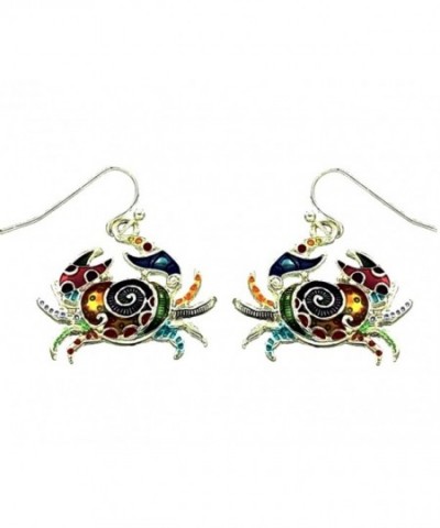 Beautiful Crab Earrings Enameled Hand Painted Gift Boxed Fasion Jewelry ...