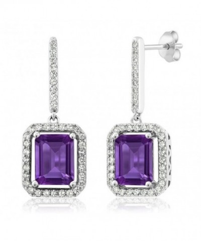 Amethyst Sterling Gemstone Birthstone Earrings