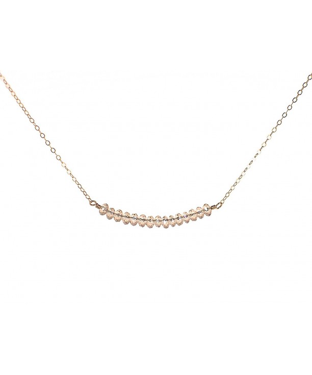 Sparkly Beaded Bar Necklace Champagne