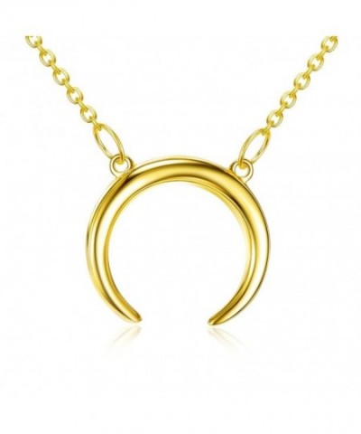 Crescent Necklace Double Pendant Sterling