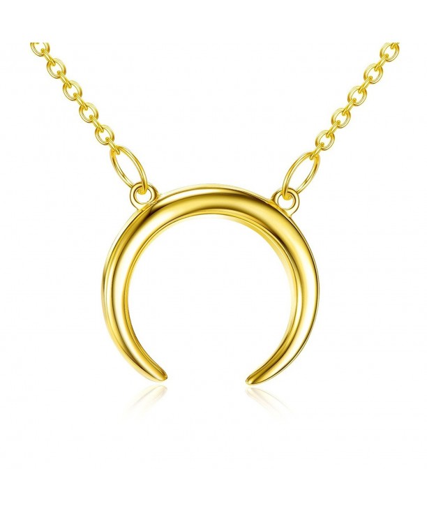 Crescent Necklace Double Pendant Sterling