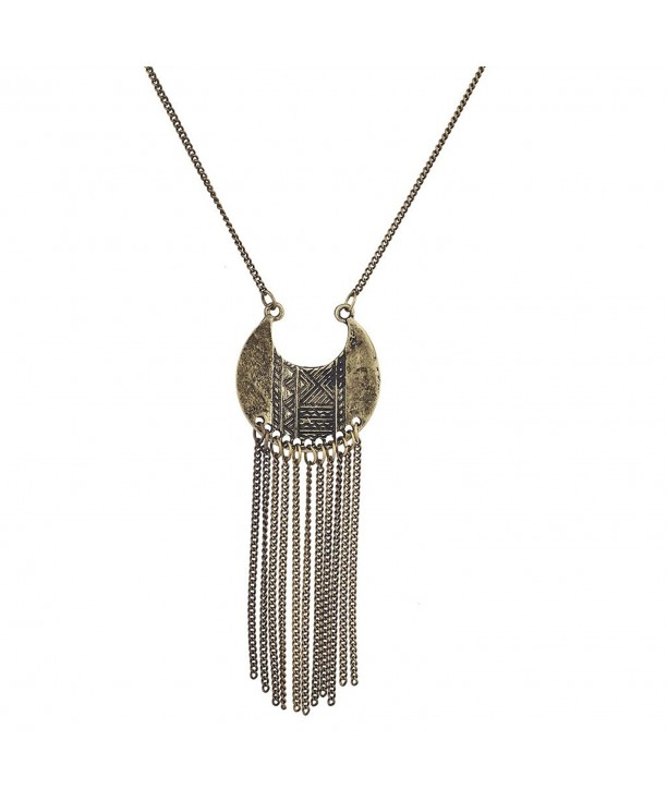 Lux Accessories Burnished Pendant Necklace
