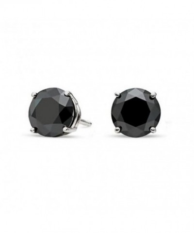 Sterling Silver Black Zirconia Earrings