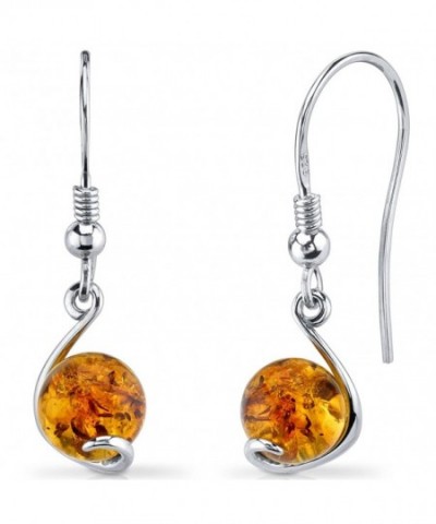 Baltic Spherical Fishhook Earrings Sterling