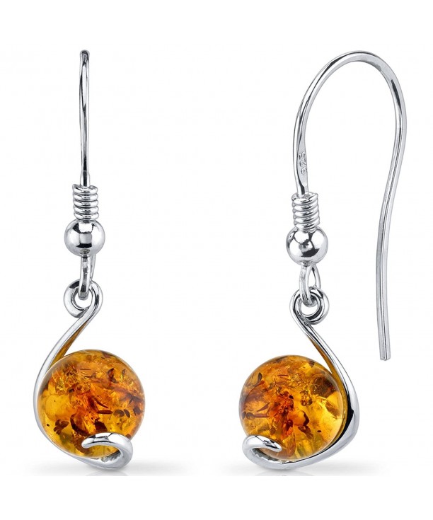 Baltic Spherical Fishhook Earrings Sterling