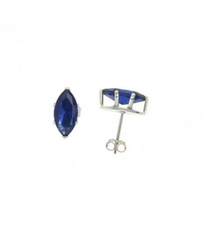 Sterling Silver Zirconia Marquise Sapphire