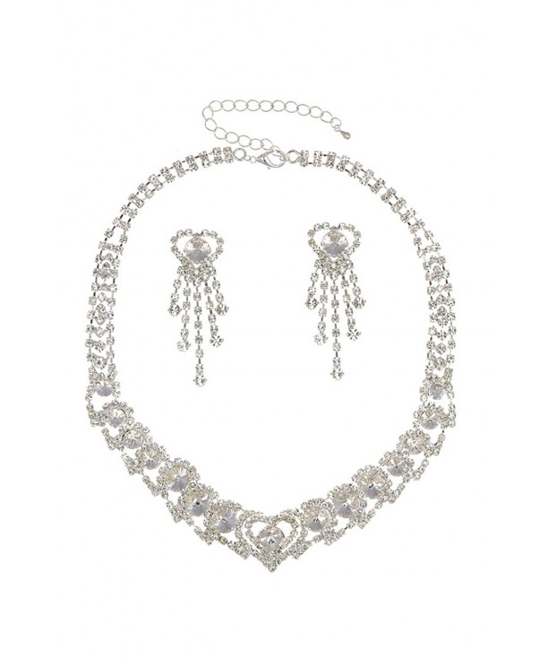 Rhinestone Crystal Wedding Necklace Earrings