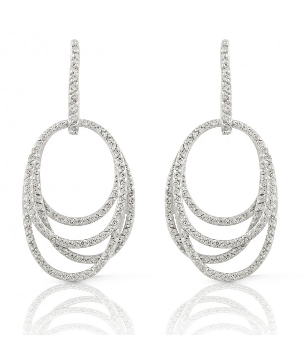 JanKuo Jewelry Rhodium Zirconia Earrings