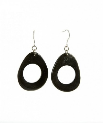 Tagua Hoop Earring in Black