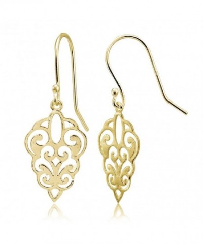 Flashed Sterling Polished Filigree Earrings