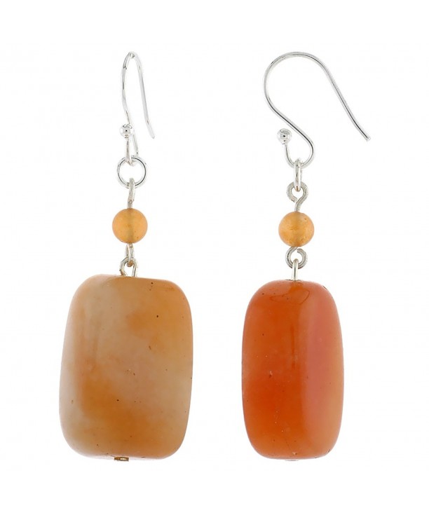 Sterling Silver Earrings Carnelian Aventurine